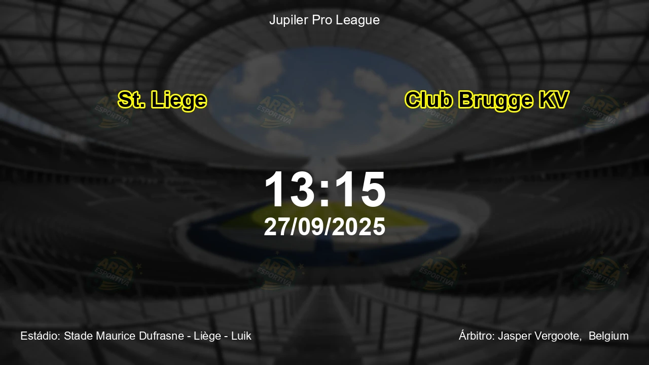 Palpite e análise do jogo St. Liege vs Club Brugge KV pela Jupiler Pro League