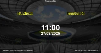 Palpite e análise do jogo St. Mirren vs Dundee FC pela Premiership