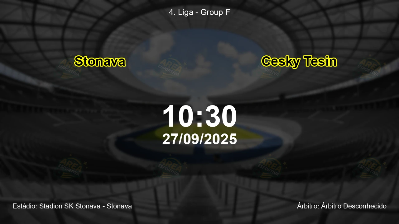 Palpite e análise do jogo Stonava vs Cesky Tesin pela 4. Liga - Group F