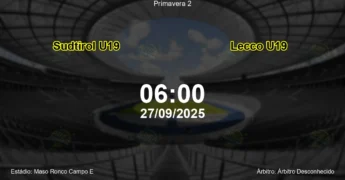 Palpite e análise do jogo Sudtirol U19 vs Lecco U19 pela Primavera 2