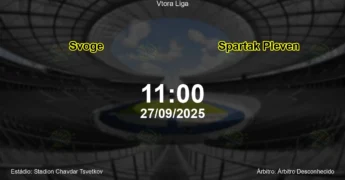 Palpite e análise do jogo Svoge vs Spartak Pleven pela Vtora Liga