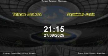 Palpite e análise do jogo Talleres Cordoba vs Sarmiento Junin pela Torneo Betano - Clausura