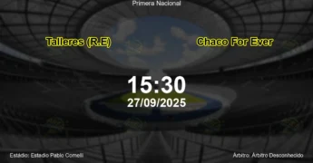 Palpite e análise do jogo Talleres (R.E) vs Chaco For Ever pela Primera Nacional