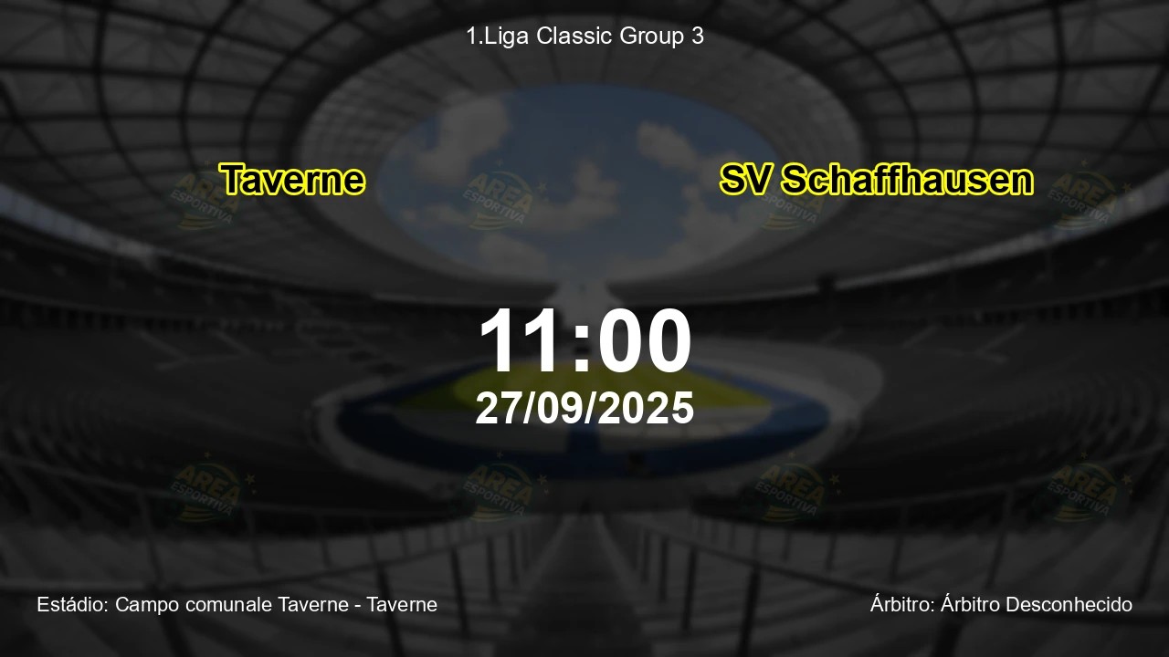 Palpite e análise do jogo Taverne vs SV Schaffhausen pela 1.Liga Classic Group 3