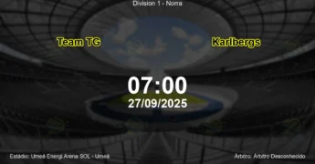 Palpite e análise do jogo Team TG vs Karlbergs pela Division 1 - Norra