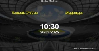 Palpite e análise do jogo Teutonia Weiden vs Siegburger pela Oberliga Mittelrhein