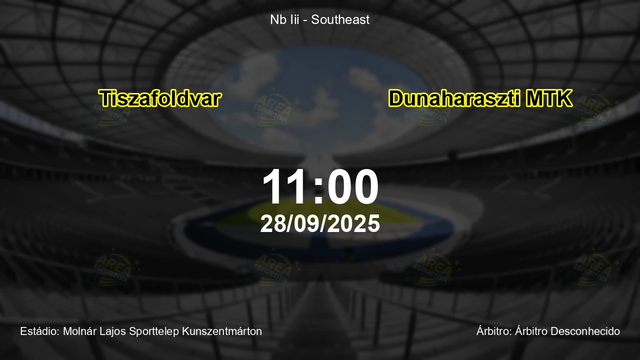 Palpite e análise do jogo Tiszafoldvar vs Dunaharaszti MTK pela Nb Iii - Southeast