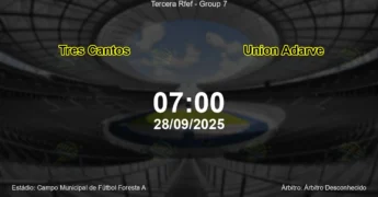Palpite e análise do jogo Tres Cantos vs Union Adarve pela Tercera Rfef - Group 7