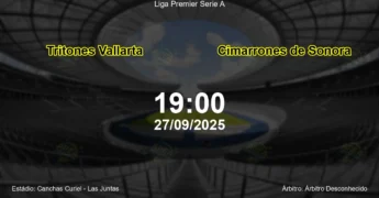 Palpite e análise do jogo Tritones Vallarta vs Cimarrones de Sonora pela Liga Premier Serie A
