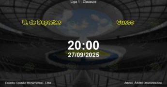 Palpite e análise do jogo U. de Deportes vs Cusco pela Liga 1 - Clausura
