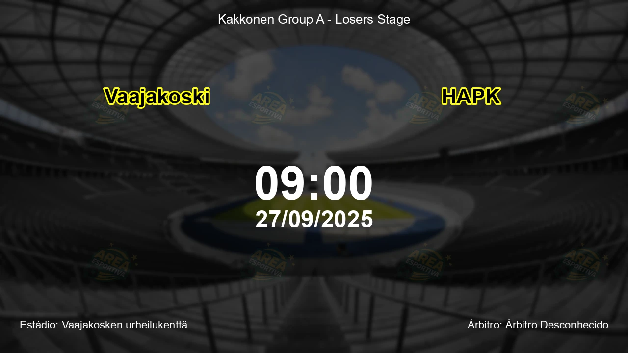 Palpite e análise do jogo Vaajakoski vs HAPK pela Kakkonen Group A - Losers Stage