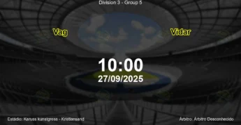 Palpite e análise do jogo Vag vs Vidar pela Division 3 - Group 5