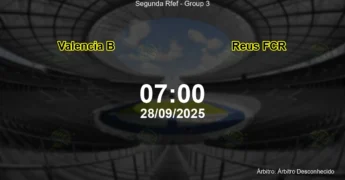 Palpite e análise do jogo Valencia B vs Reus FCR pela Segunda Rfef - Group 3