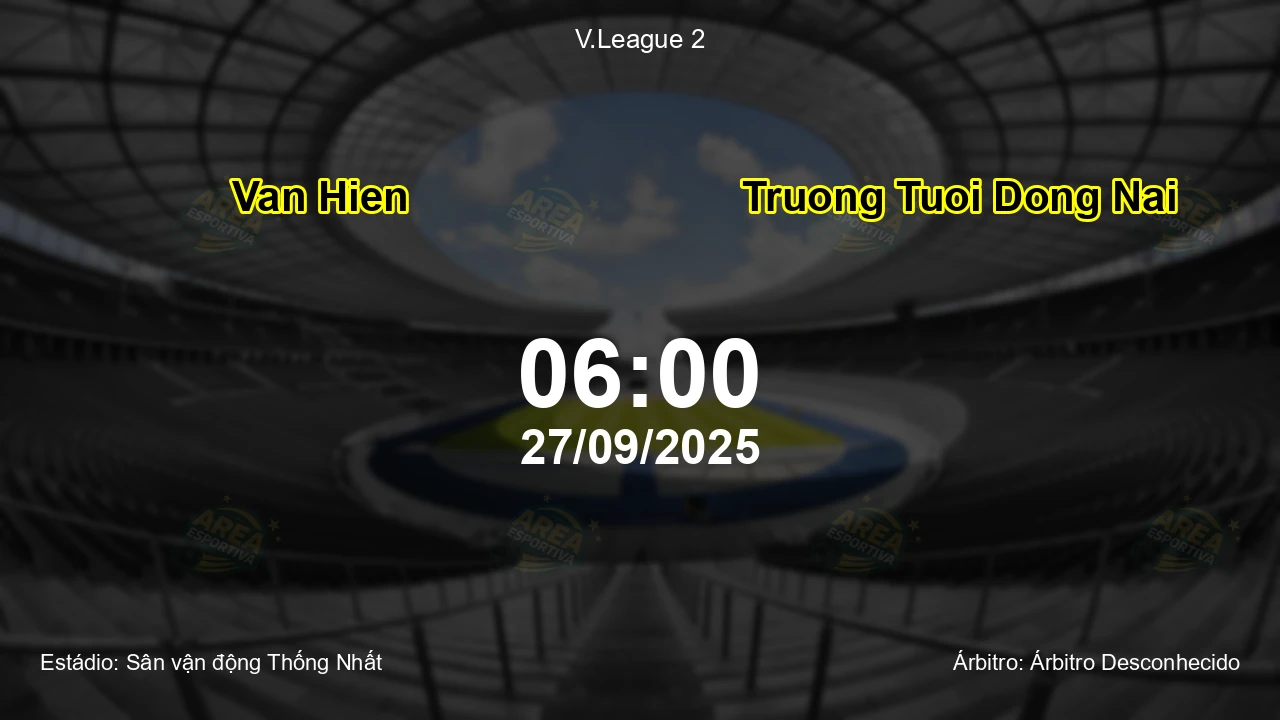 Palpite e análise do jogo Van Hien vs Truong Tuoi Dong Nai pela V.League 2