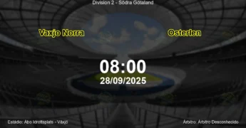 Palpite e análise do jogo Vaxjo Norra vs Osterlen pela Division 2 - Södra Götaland