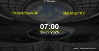 Palpite e análise do jogo Veres Rivne U19 vs Zhytomyr U19 pela U19 League
