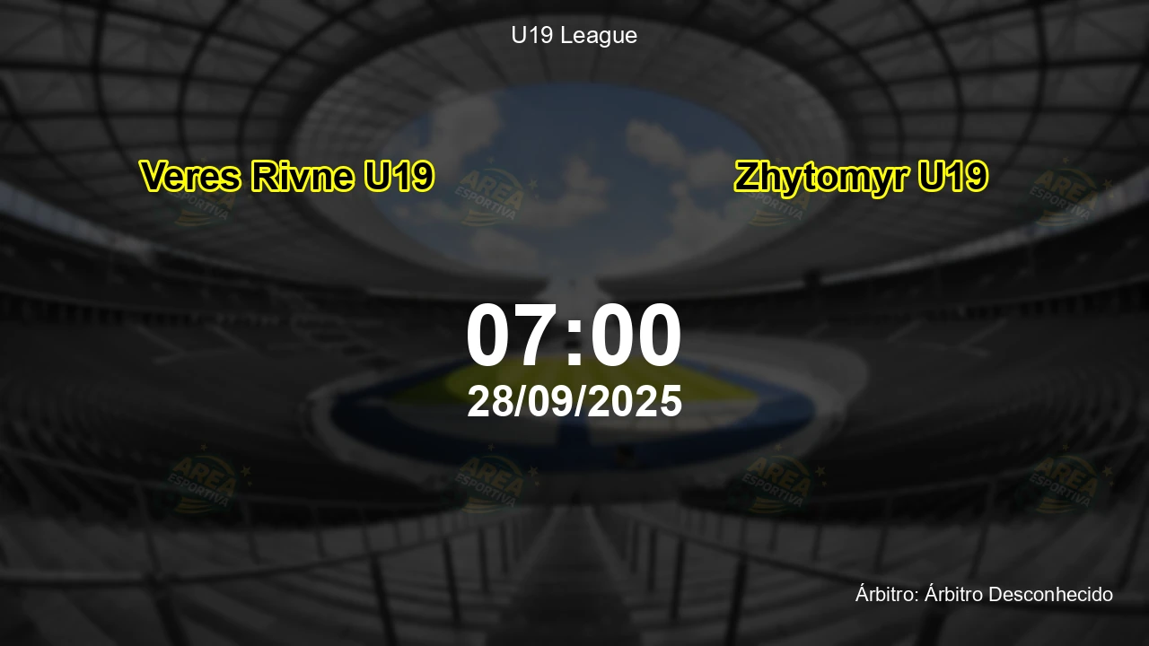 Palpite e análise do jogo Veres Rivne U19 vs Zhytomyr U19 pela U19 League