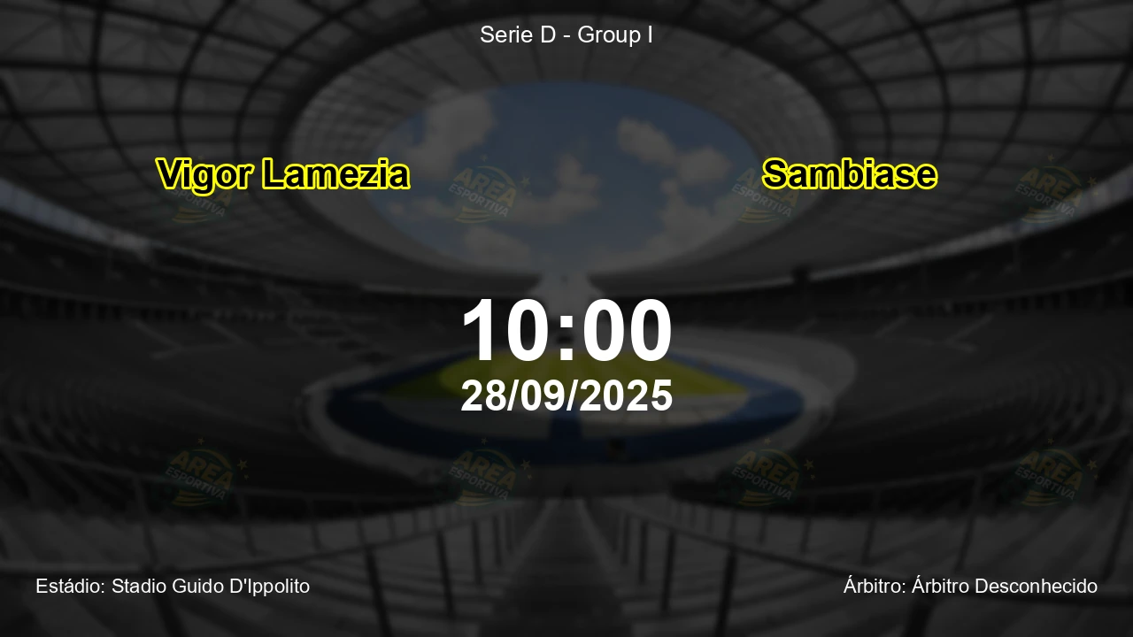 Palpite e análise do jogo Vigor Lamezia vs Sambiase pela Serie D - Group I