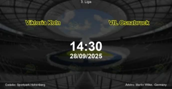 Palpite e análise do jogo Viktoria Koln vs VfL Osnabruck pela 3. Liga