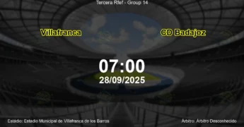 Palpite e análise do jogo Villafranca vs CD Badajoz pela Tercera Rfef - Group 14