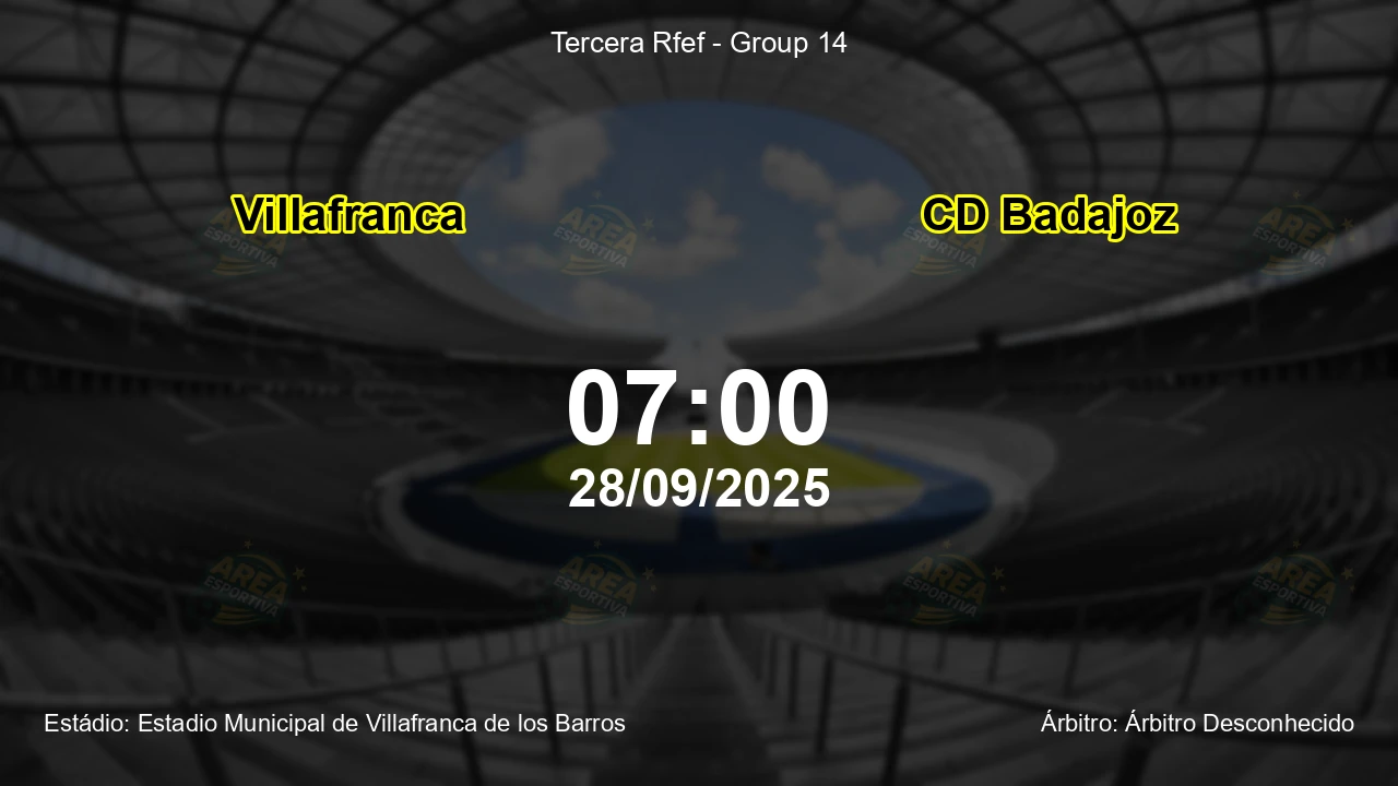 Palpite e análise do jogo Villafranca vs CD Badajoz pela Tercera Rfef - Group 14