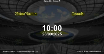Palpite e análise do jogo Virtus Verona vs Brescia pela Serie C - Group A