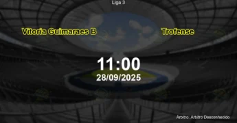 Palpite e análise do jogo Vitoria Guimaraes B vs Trofense pela Liga 3