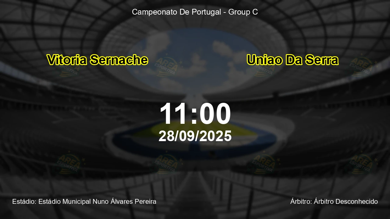 Palpite e análise do jogo Vitoria Sernache vs Uniao Da Serra pela Campeonato De Portugal - Group C