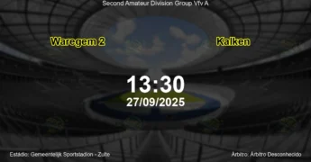 Palpite e análise do jogo Waregem 2 vs Kalken pela Second Amateur Division Group Vfv A