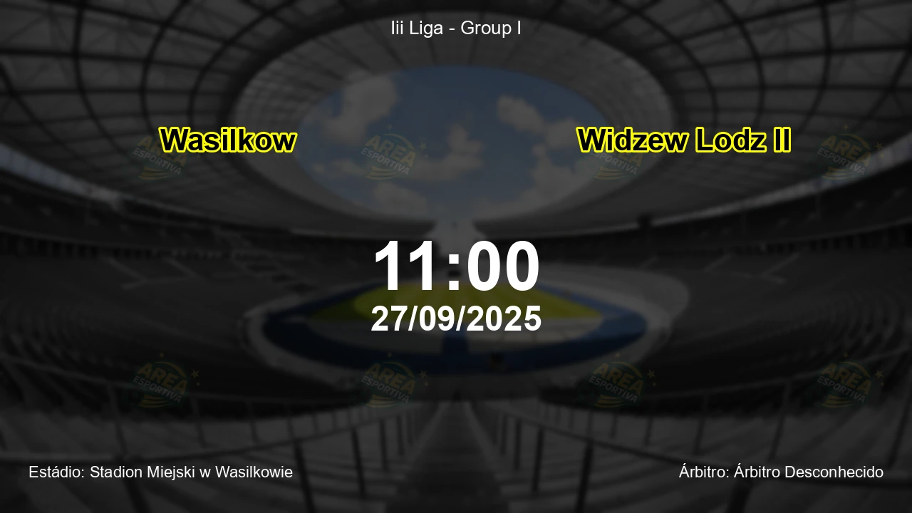 Palpite e análise do jogo Wasilkow vs Widzew Lodz II pela Iii Liga - Group I