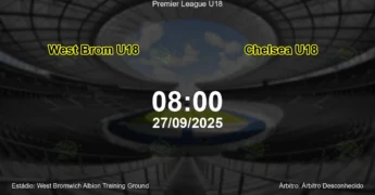 Palpite e análise do jogo West Brom U18 vs Chelsea U18 pela Premier League U18