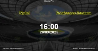 Palpite e análise do jogo Wydad vs Renaissance Zemamra pela Botola Pro