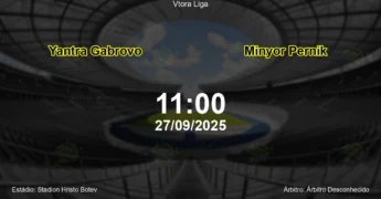Palpite e análise do jogo Yantra Gabrovo vs Minyor Pernik pela Vtora Liga