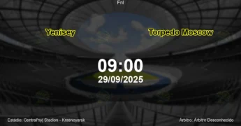 Palpite e análise do jogo Yenisey vs Torpedo Moscow pela Fnl