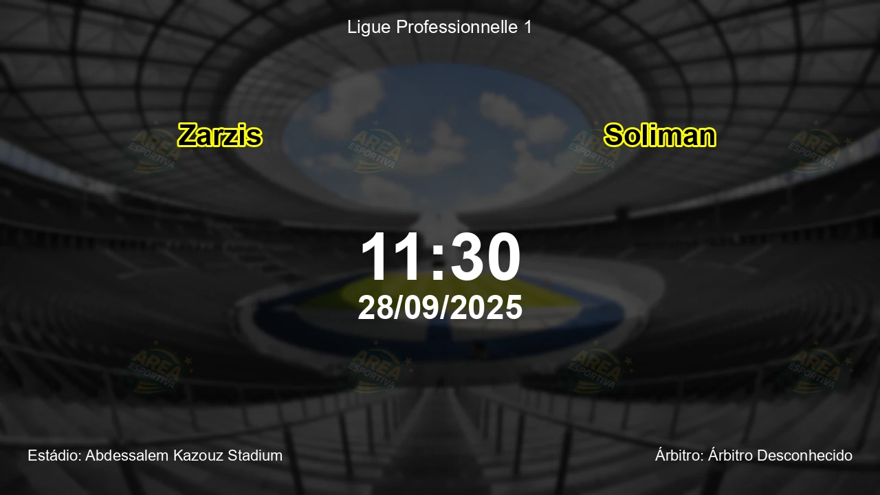 Palpite e análise do jogo Zarzis vs Soliman pela Ligue Professionnelle 1
