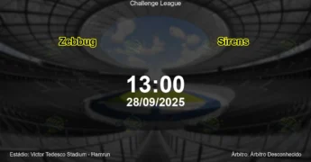 Palpite e análise do jogo Zebbug vs Sirens pela Challenge League