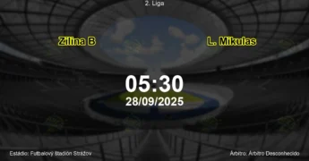 Palpite e análise do jogo Zilina B vs L. Mikulas pela 2. Liga