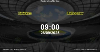 Palpite e análise do jogo Zwickau vs Hallescher pela Regionalliga Nordost