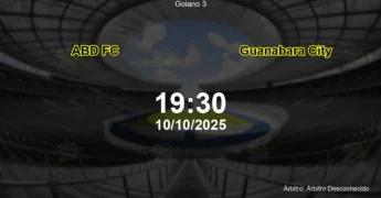 Palpite e análise do jogo ABD FC vs Guanabara City pela Goiano 3