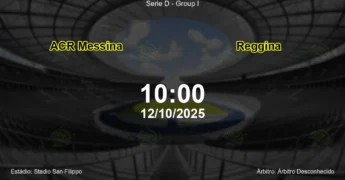 Palpite e análise do jogo ACR Messina vs Reggina pela Serie D - Group I