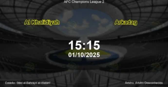 Palpite e análise do jogo Al Khalidiyah vs Arkadag pela AFC Champions League 2