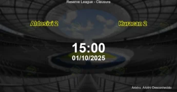 Palpite e análise do jogo Aldosivi 2 vs Huracan 2 pela Reserve League - Clausura