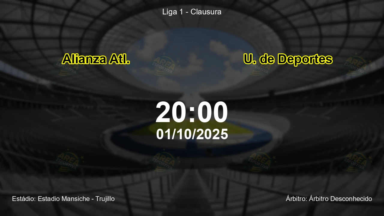 Palpite e análise do jogo Alianza Atl. vs U. de Deportes pela Liga 1 - Clausura