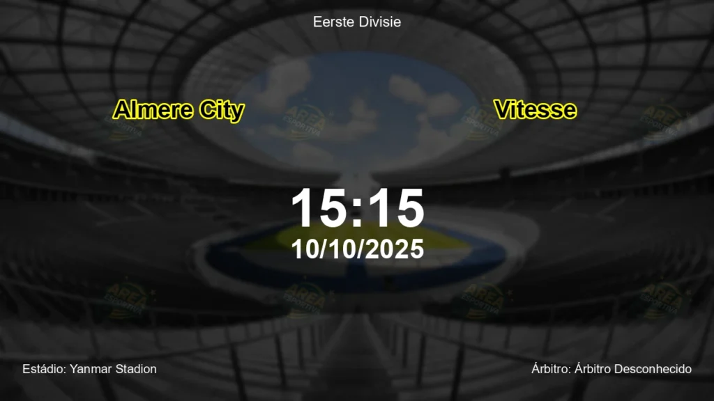 Palpite e an&aacute;lise do jogo Almere City vs Vitesse pela Eerste Divisie