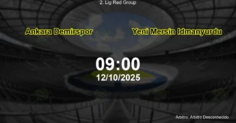 Palpite e análise do jogo Ankara Demirspor vs Yeni Mersin Idmanyurdu pela 2. Lig Red Group