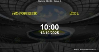 Palpite e análise do jogo Aris Petroupolis vs Nea I. pela Gamma Ethniki - Group 5