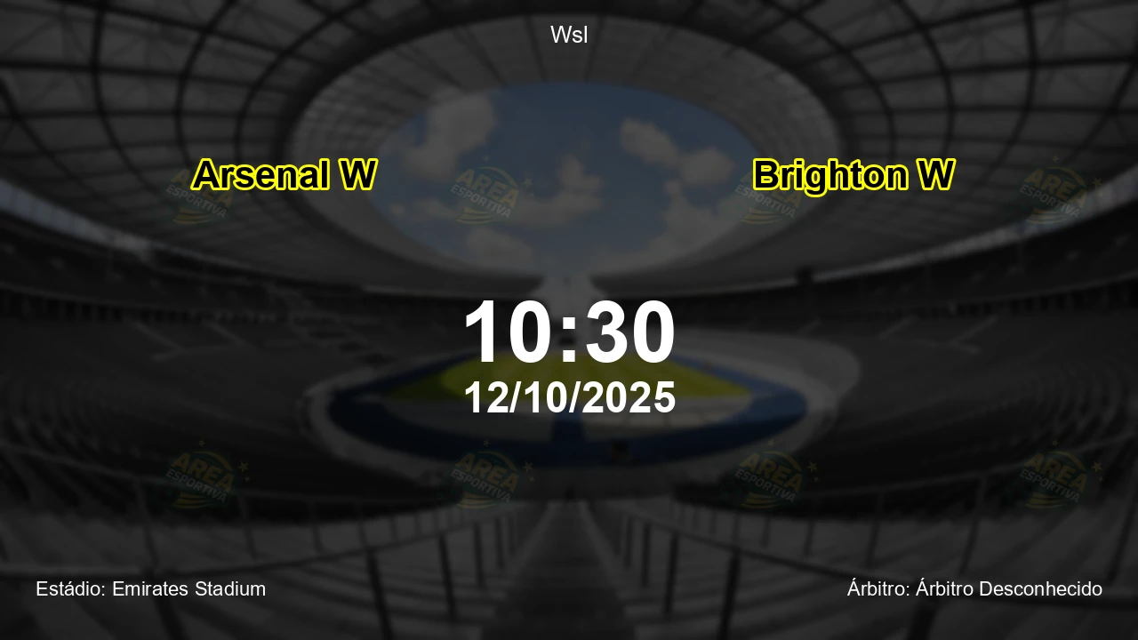 Palpite e análise do jogo Arsenal W vs Brighton W pela Wsl