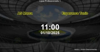 Palpite e análise do jogo AS Marsa vs Esperance Tunis pela Ligue Professionnelle 1