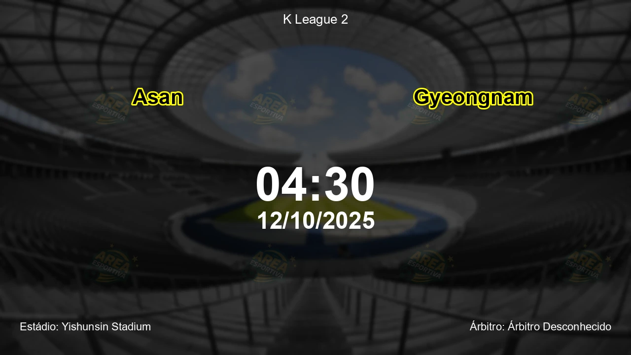 Palpite e análise do jogo Asan vs Gyeongnam pela K League 2