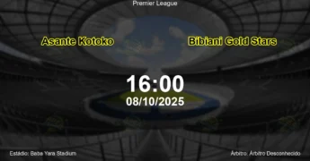 Palpite e análise do jogo Asante Kotoko vs Bibiani Gold Stars pela Premier League